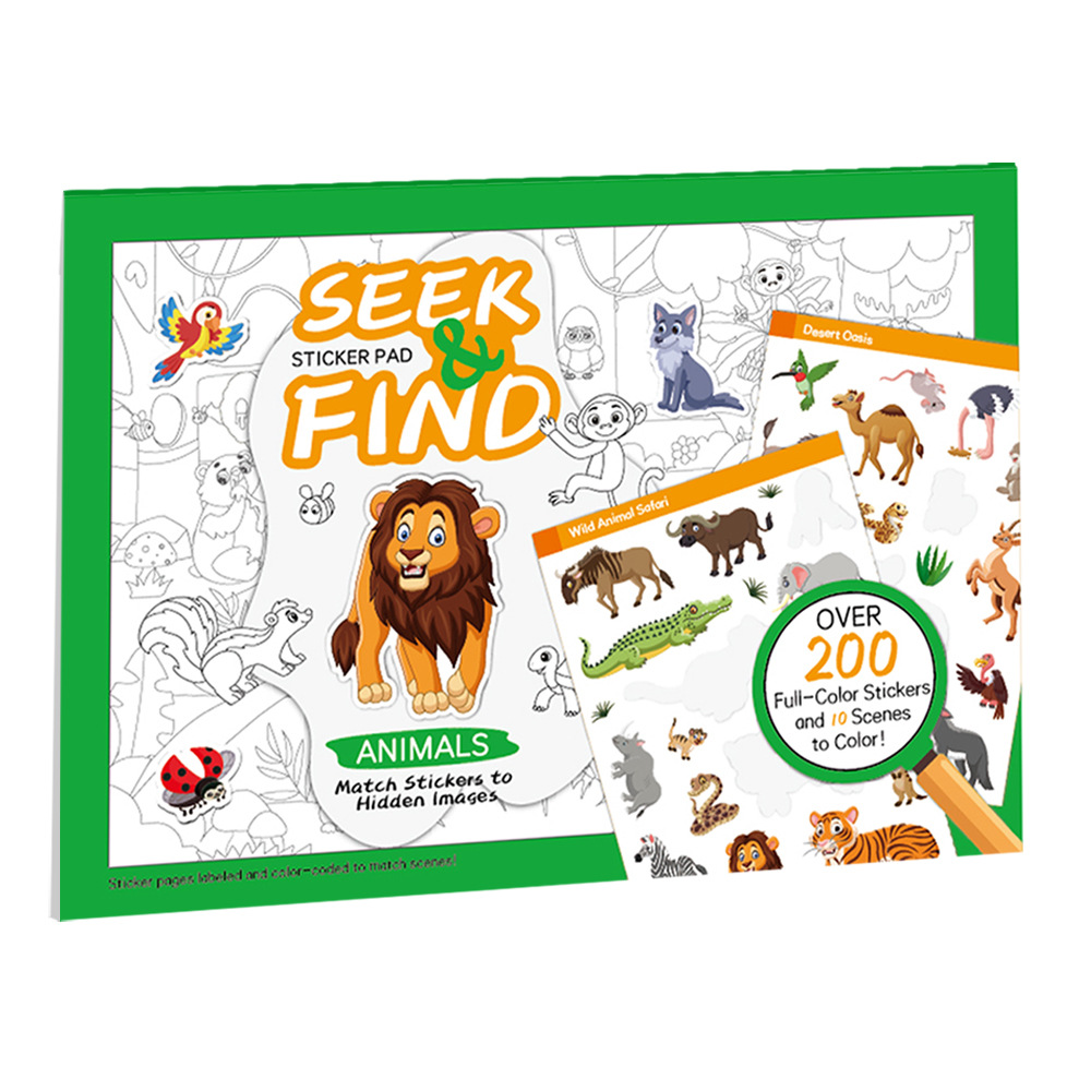 Cross-border New Sticker Books for Children Aged 3-6 Early Education Interesting diy Search for Animal Sticker Books