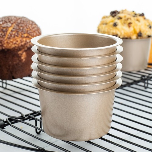French bakery heightened straight muffin cup mold independent pudding cup cake mold household baking tools 6 pieces