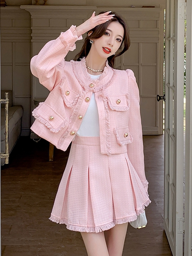 Xiao Xiangfeng Suit Qianjin Unique Dress Autumn Super Beautiful Small Dress Pleated Skirt Two-piece Set