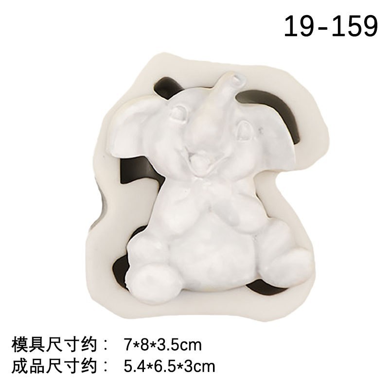 Elefante elefante, chocolate, fondant, decoración de pastel, molde de vela de yeso de aromaterapia de bricolaje, molde de silicona de goteo de jabón hecho a mano