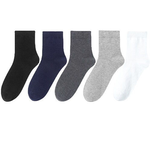 Socks men's autumn and winter new business socks men's solid color simple men's socks wholesale factory pure cotton thick mid-calf socks