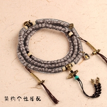 藏式文玩108佛珠配饰套装三通隔珠隔片全套金刚星月百香籽小号配