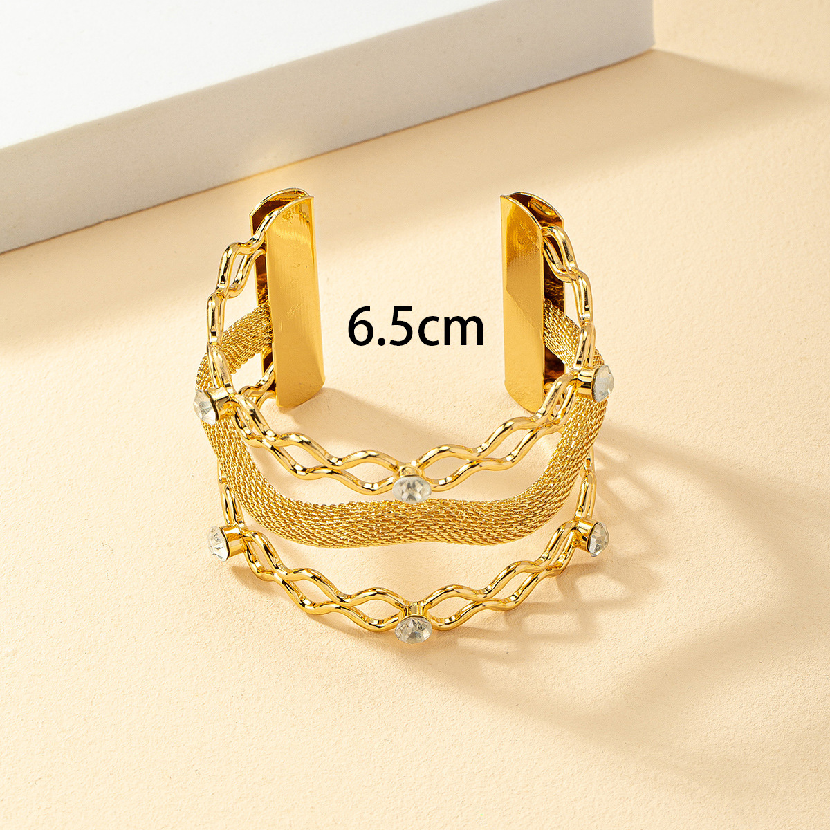 Commute Solid Color Zircon Metal Wholesale Bangle display picture 3