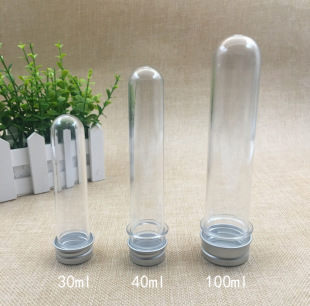 Transparent Cylindrical Pet Test Tube Bottle Facial Mask Powder Bottle Sticker Capsule Bottle Plastic Bottle Candy Test Tube Data Cable Bottle