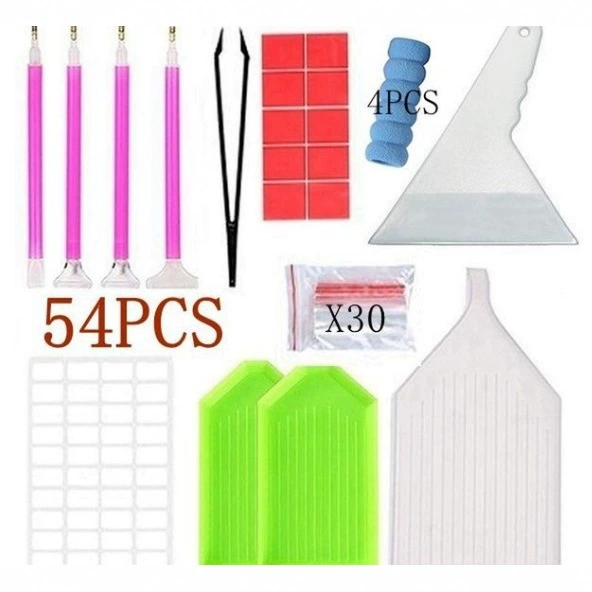 Diamond accessories, tools set, 127 pieces, DIY, (Physicals)