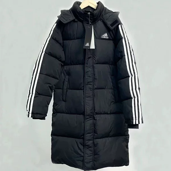 Winter down Cotton Jacket for Sports Students, Long Over-The-Knee Puffer Coat for Men and Women, Sports Cotton Coat, Student Outerwear
