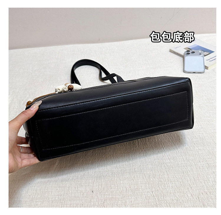 Túi tote nữ cỡ lớn phối màu , túi đeo vai kẹp nách đựng nhiều đồ — Kaki không có mặt dây chuyền, Màu cà phê Không có mặt dây chuyền, Màu nâu vàng không có mặt dây chuyền, Trắng không có mặt dây chuyền chi tiết 12