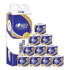 Heart-to-Heart Sanitary Tissue Triple-Ply Roll Toilet Paper, Various Specifications, Tea Silk Enjoy Sanitary Tissue Wholesale