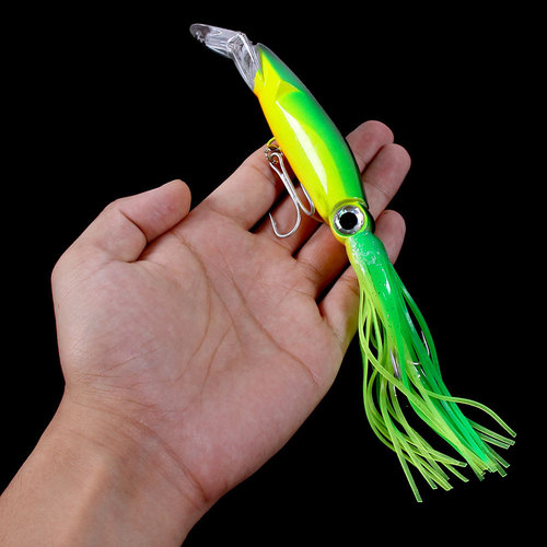 Luminous squid fishing bait 40g bearded man long-range slow-sinking simulation large octopus sea fishing grouper fake bait Luya bait