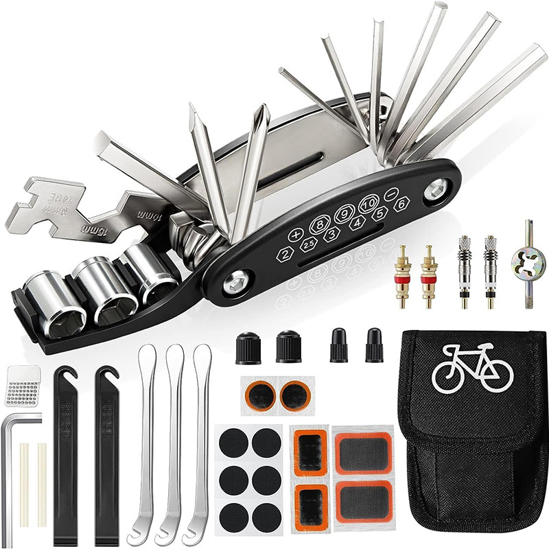 Supports Customized Mountain Bike Bicycle Multi-Function Wrench Tool Set Repair Tire Box Air Pump Cross-Border Same Style