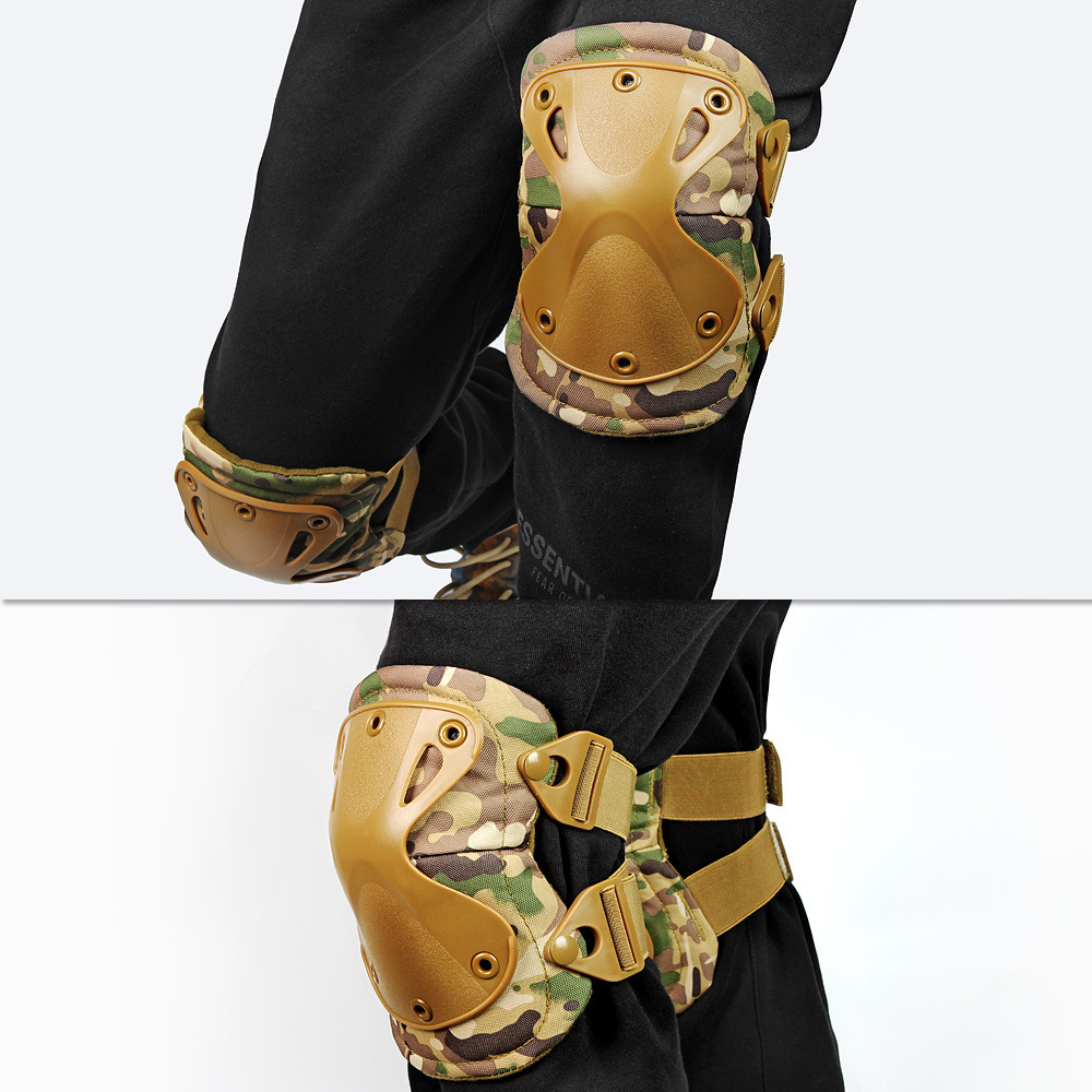Deportes al aire libre montando equipo de protección diamante rodillera codo almohadilla de cuatro piezas CS militar ventilador de entrenamiento equipo de protección táctica de protección