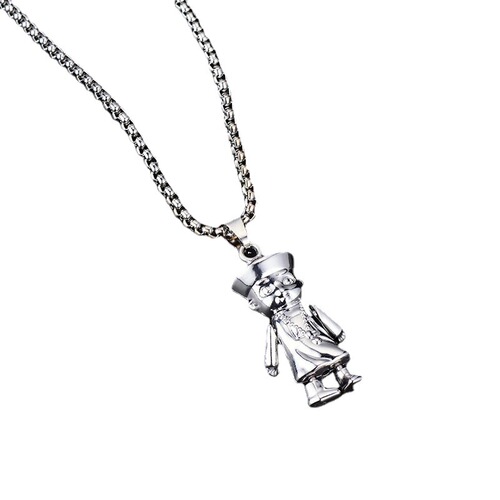 Necklace high street men's hip-hop necklace trendy ins light luxury titanium steel T-shirt necklace pendant high-end personality trendy European and American style