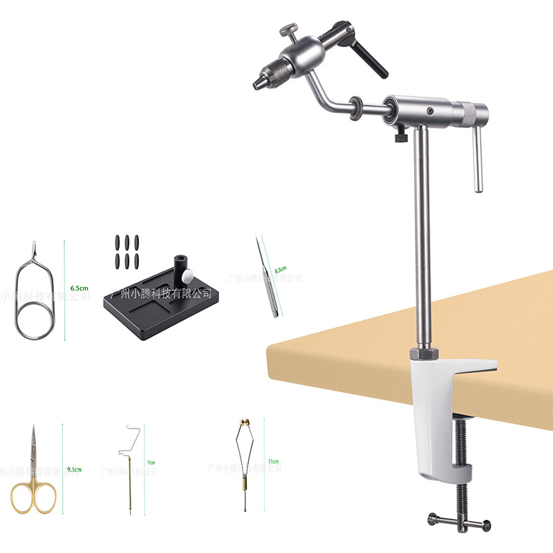 Plataforma para atar señuelos, alicates para atar anzuelos y plumas, enrollador y anudador de anzuelos para pesca con mosca