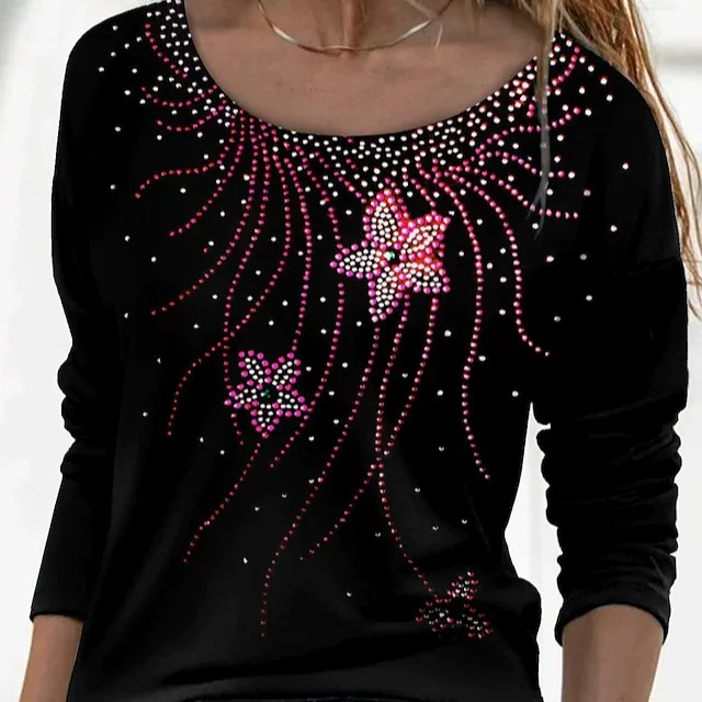 Long-sleeve, sweatshirt with a round collar, 3D