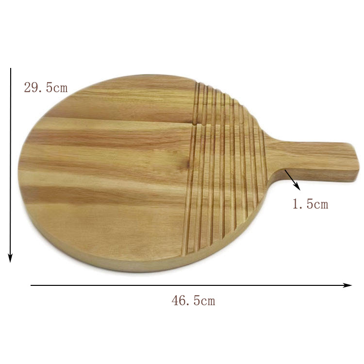 Tablero de cortar de bambú tablero de pizza doméstica con mango tablero de corte de bambú creativo tablero de suplemento de alimentos de frutas queso plato de queso tabla de cortar de Bambú