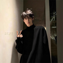 冬季简约双面绒德绒打底衫男内搭加厚保暖潮流半高领长袖T恤潮牌