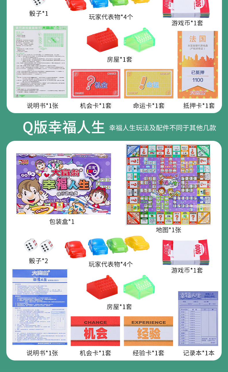 Authentisches Monopoly-Spiel Schachspiel S-Version Bronzemedaille Silbermedaille Welt-China-Tour Kinder-Monopoly-Brettspiel Spielzeug