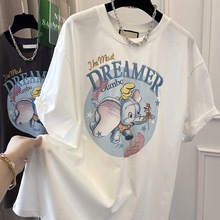 2024夏季新款短袖T恤ins风韩版oversize可爱卡通印花台湾跨境女装