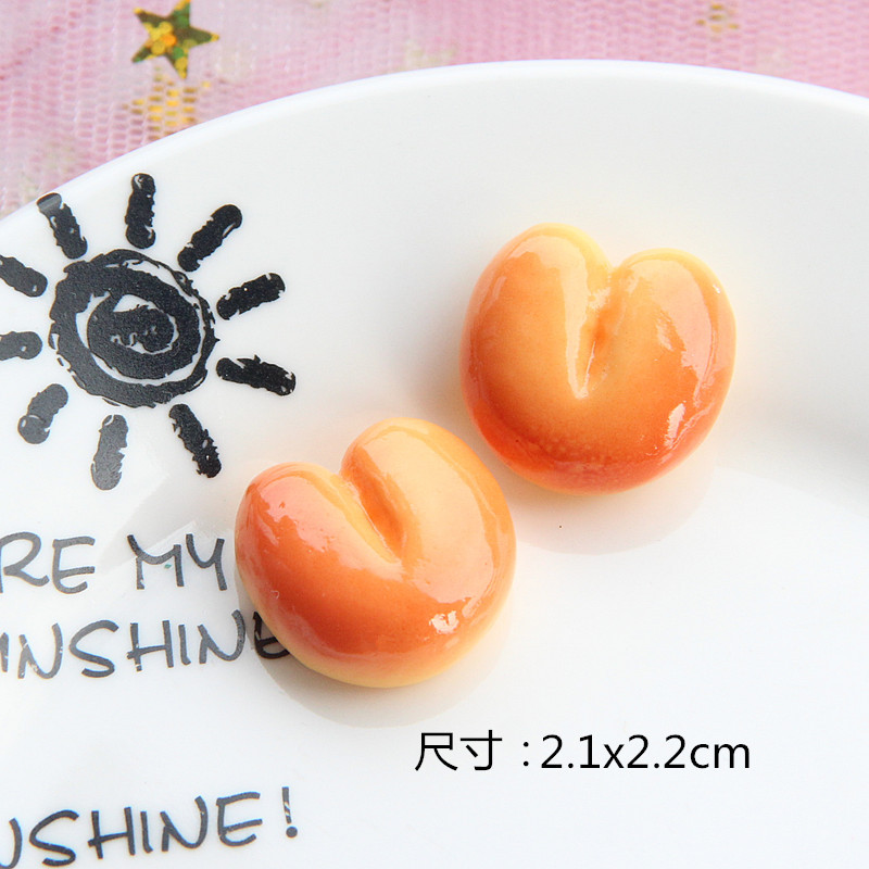 Simulación de comida y juego resina galleta pan DIY teléfono móvil shell joyería play house accesorios juguete