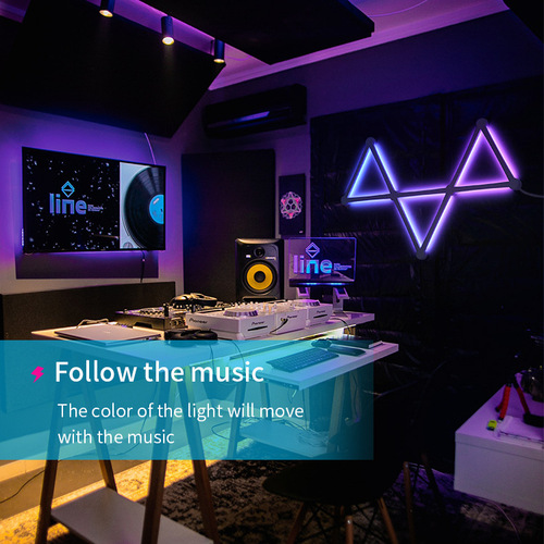 New Cross-border RGB Sound-Controlled Atmospheric Creative Desktop Background Gaming Light with WIFI Bluetooth Dual-Mode Smart Mosaic Lamp