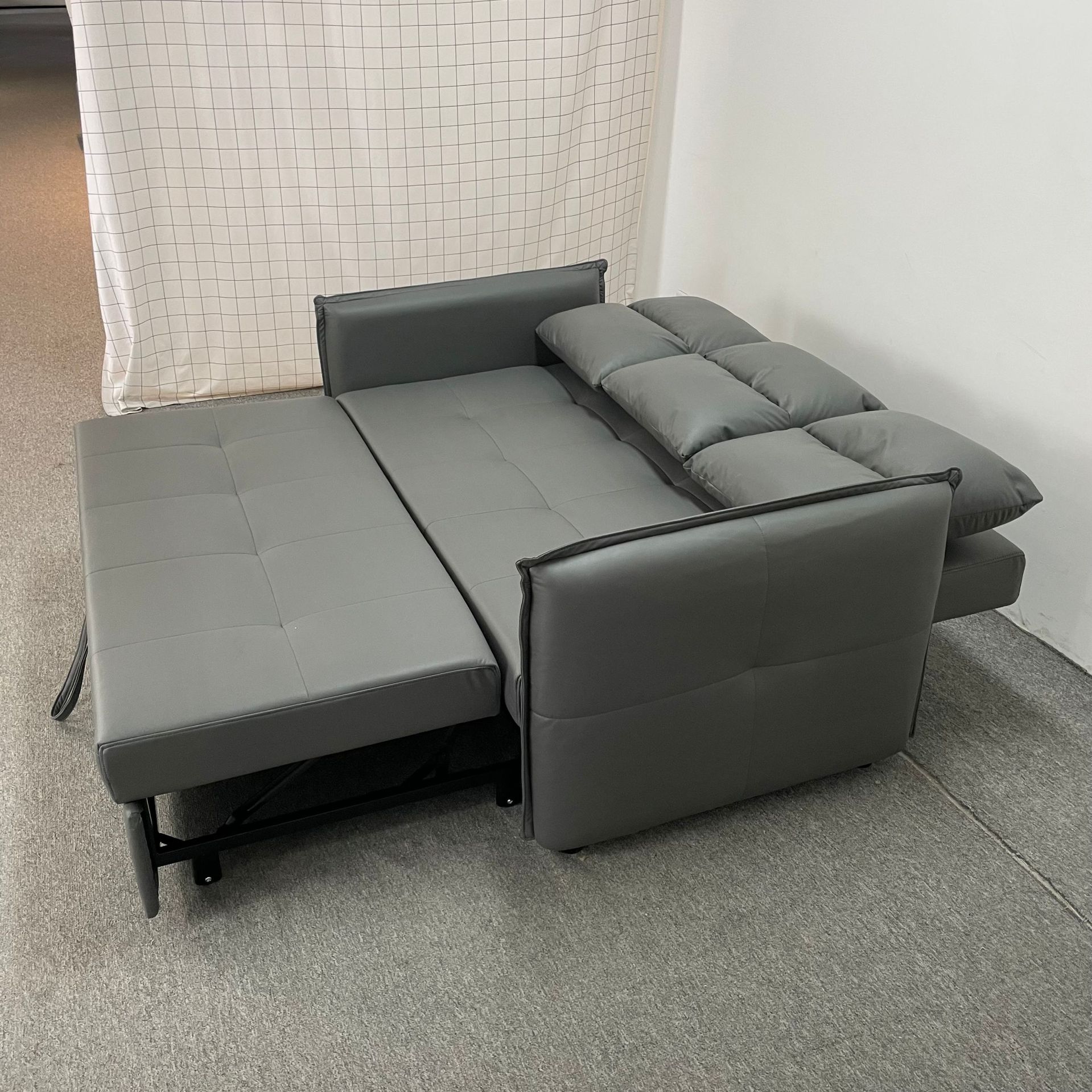 Sofá cama de esquina de la sala de estar de pequeña casa sin lavado almacenamiento de tela de tecnología multifuncional sofá push-pull de doble propósito