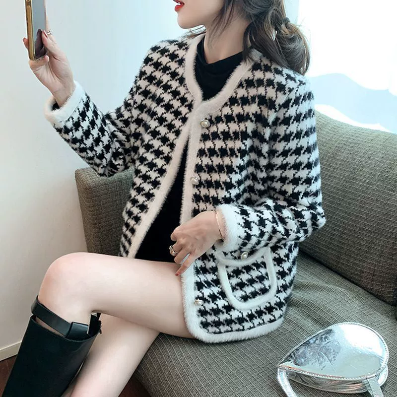 Демисезонная кофта, свитер, oversize, круглый ворот