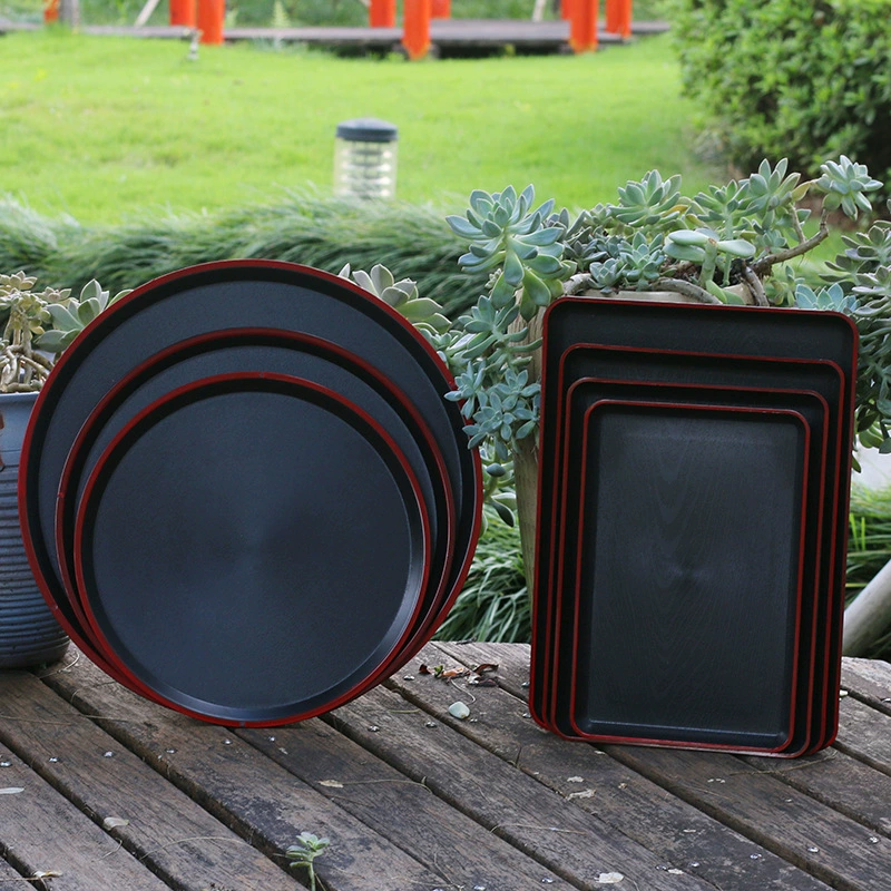 Круглый большой поднос для цветочного горшка пластиковый поднос для воды с утолщенным дном из имитации дерева очень большое черное основание для цветочного горшка