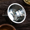 Double-layer fashionable cup with glass stainless steel, wineglass, small children's handle