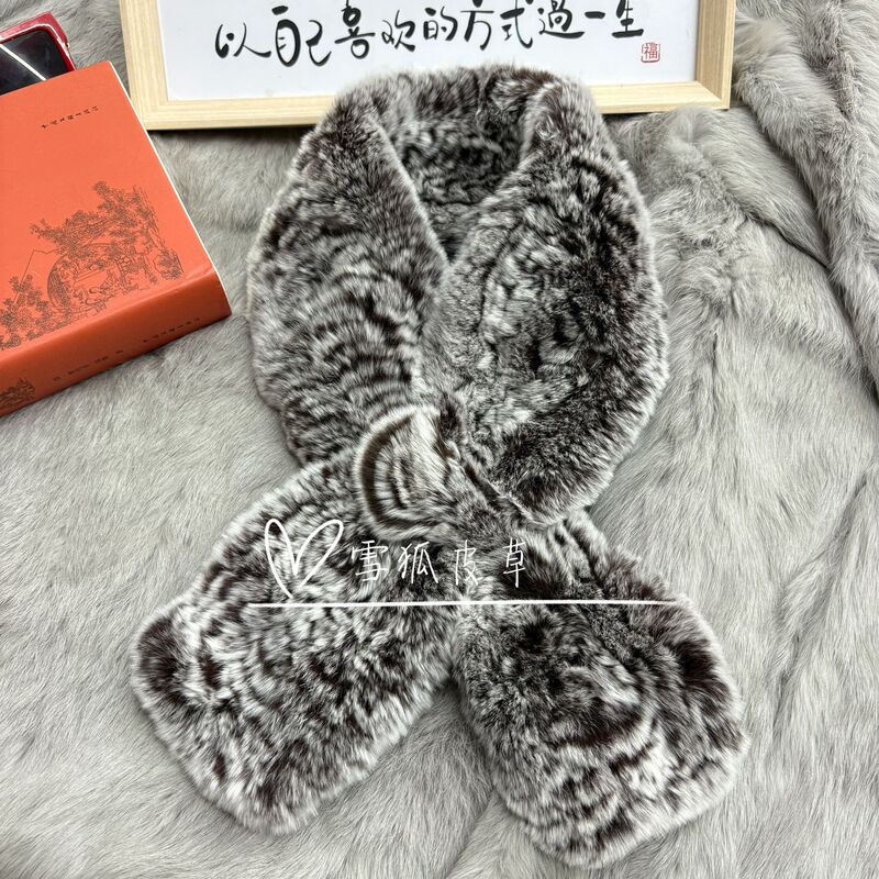 獭兔毛围巾双面围脖加厚保暖男女秋冬季毛领百搭保真皮草防风脖套|undefined