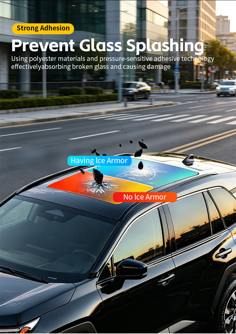 Cross-Border Exclusive Supply of Pre-Cut Tpu Sunroof Blue Crystal Black Crystal Ice Armor Explosion-Proof Heat-Insulating Ppf Suitable for Rav4 (2026)