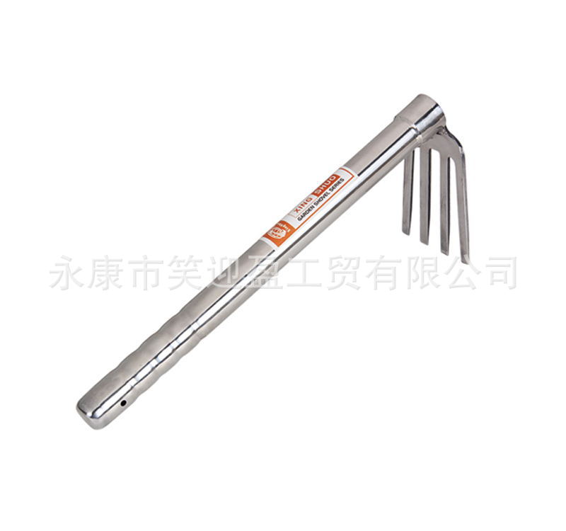 不锈钢多用锄两头锄四齿耙三齿耙头小洋镐钢管柄园林工具花铲花锄