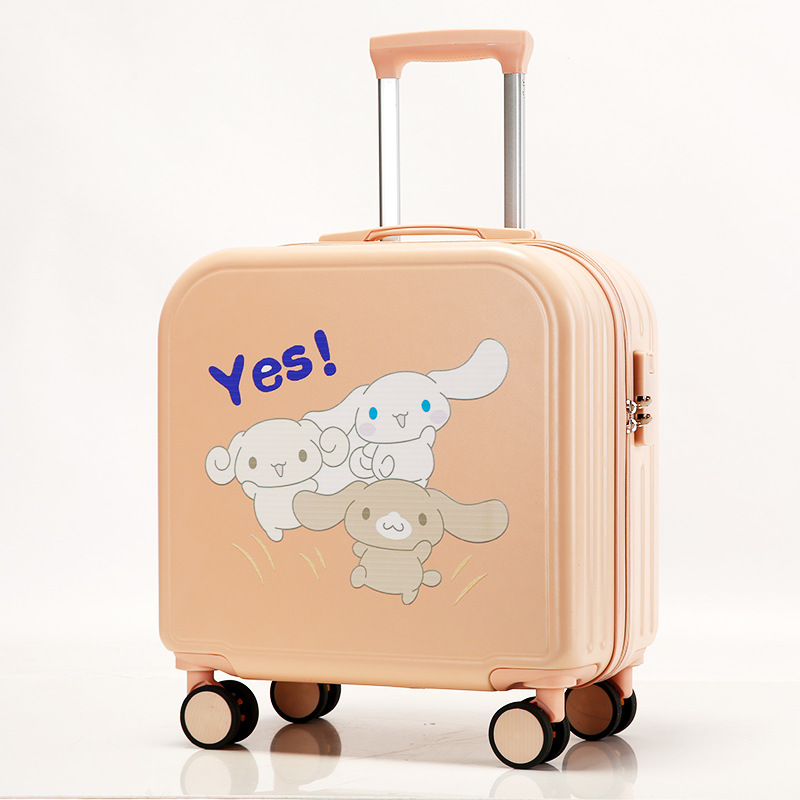 Pequeño equipaje 18 pulgadas universal rueda contraseña embarque caso imprimible logo niños cremallera trolley caso al por mayor
