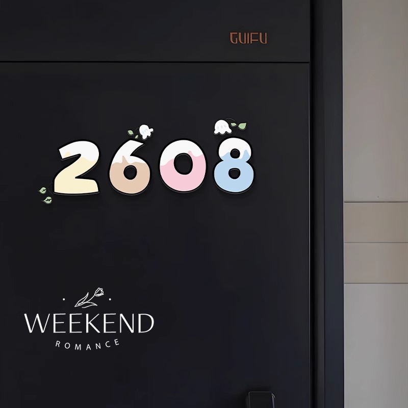 クリエイティブな磁気ドア番号プレート、ホームエントリードア番号プレート、ハイエンドのアクリル立体デジタル装飾ドアステッカー|undefined
