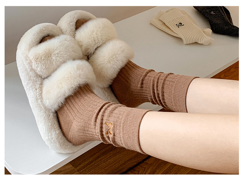 Women's Gender Sweet Style Women's Sweet Bow Knot Cotton Crew Socks A Pair