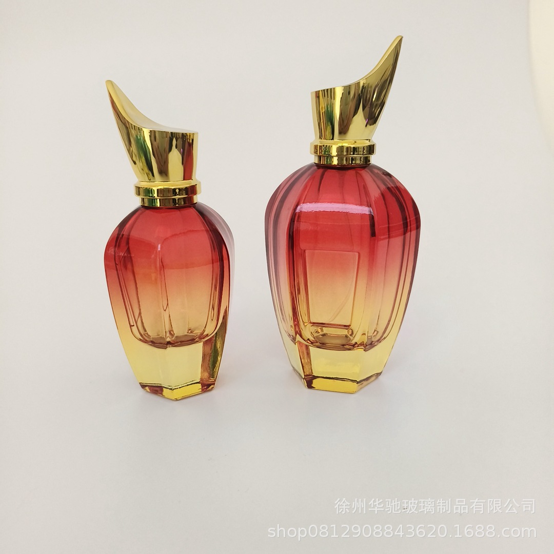 Inventario de 50ml botellas de spray de fragancia de 100ml botellas vacías de perfumes de vidrio de color para mujeres