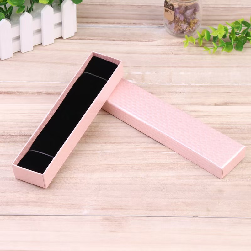 Tiktok red caja de horquilla roja patrón de piña caja de pulsera larga caja de embalaje de joyería negra peine de melocotón caja de regalo