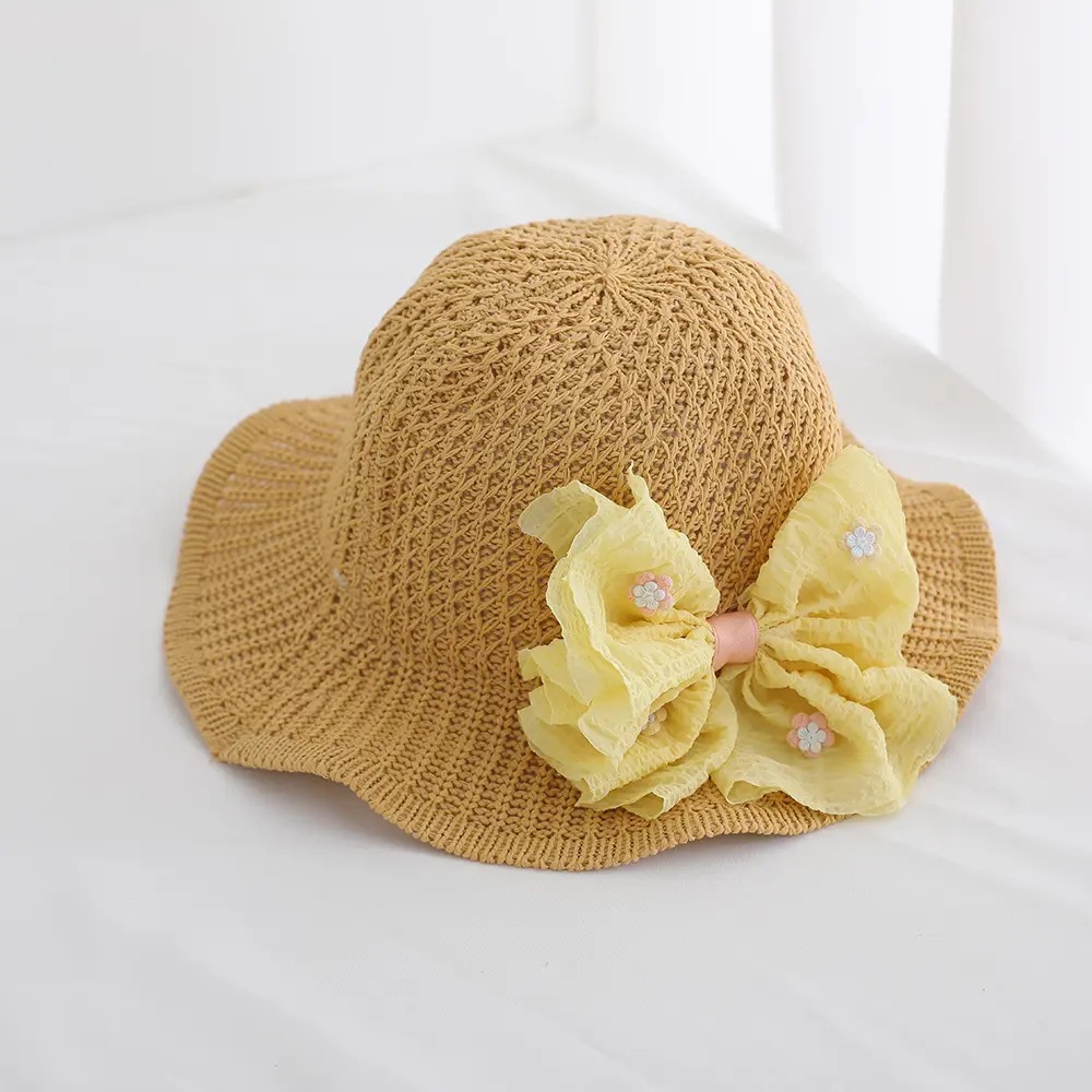 Sombrero para el sol para niños, sombrero grande para mujer, sombrero de paja con protección solar, sombrero de playa para niñas de verano, sombrero de sol para niñas de moda delgada