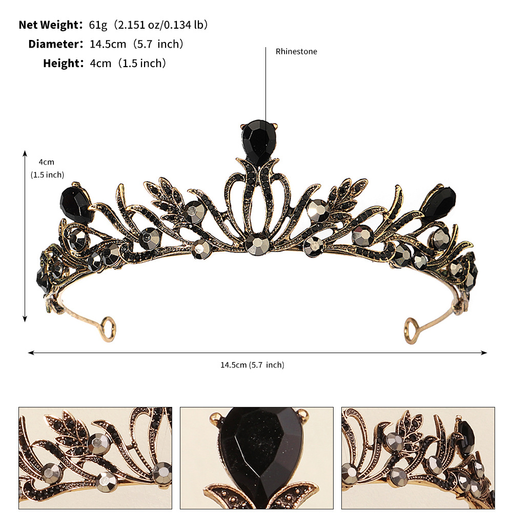 240g Weight Crown Hair Accessories Type Rhinestones, Pearl Inlay Material 1 Piece Quantity Wedding, Party Occasion Alloy Material Halloween Festival Crown Pattern Women's Gender Inlay Design Cool Style Style Halloween Cool Style Women's Crown Alloy Inlay Rhinestones Pearl Crown 20