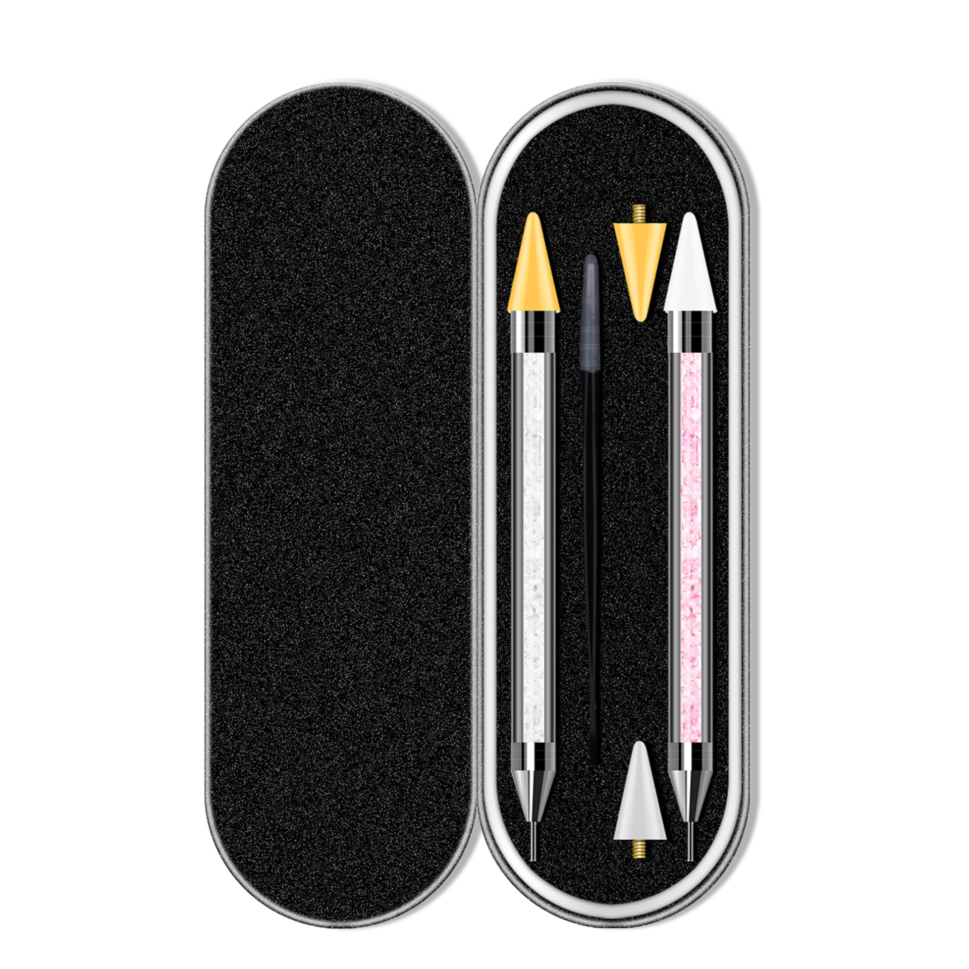 Juego de crayones de diamantes de punto de manicura transfronterizo especial, pinzas de bolígrafo de punto de doble punta, punta de cera, taladro de punto, herramienta de descarga en caja