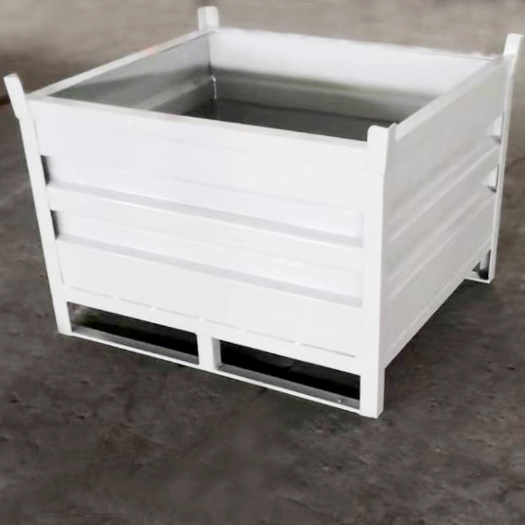 供应波纹板铁箱 可堆叠波纹板固定金属箱钢制堆垛箱批发