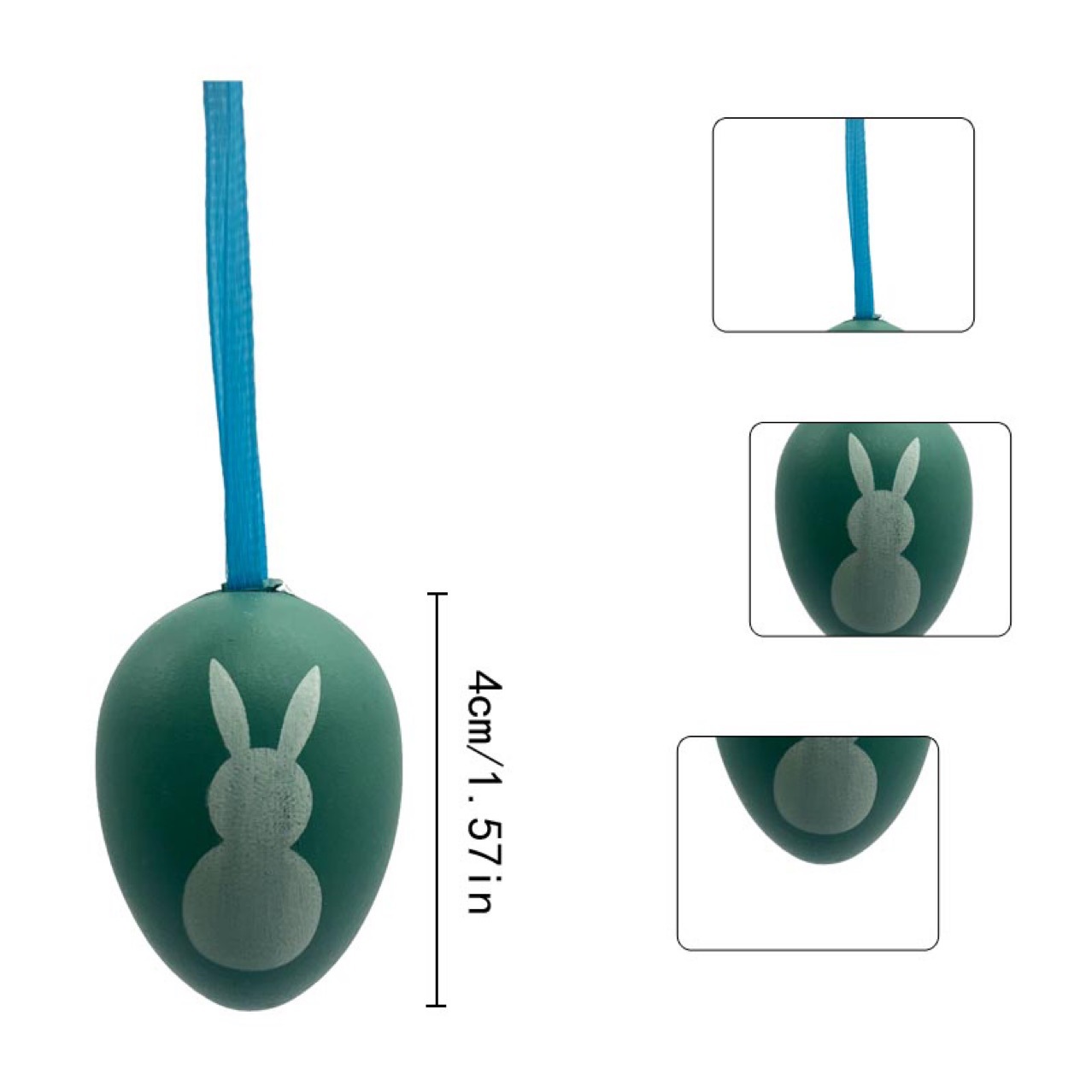 Huevos pintados de plástico mate de Pascua 4cm fiesta en el hogar colgantes de decoración festiva huevo