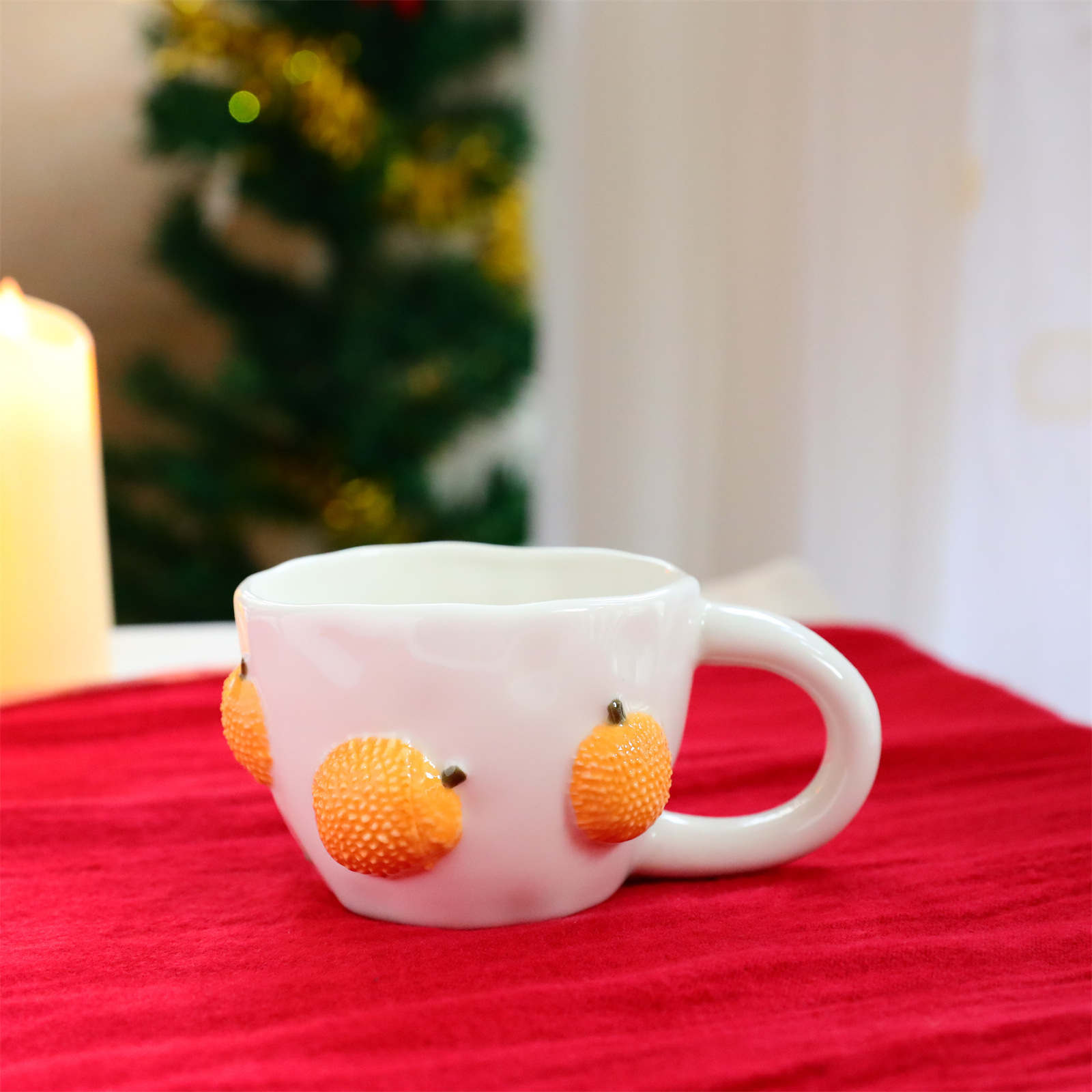 780g Weight Mug Kitchen and drinking utensils 1 Piece Quantity Banquet, Party Occasion ceramics Material Cherry Pattern Casual, Elegant, Cute Style Casual Elegant Cute Cherry Ceramics Mug 1 Piece 1