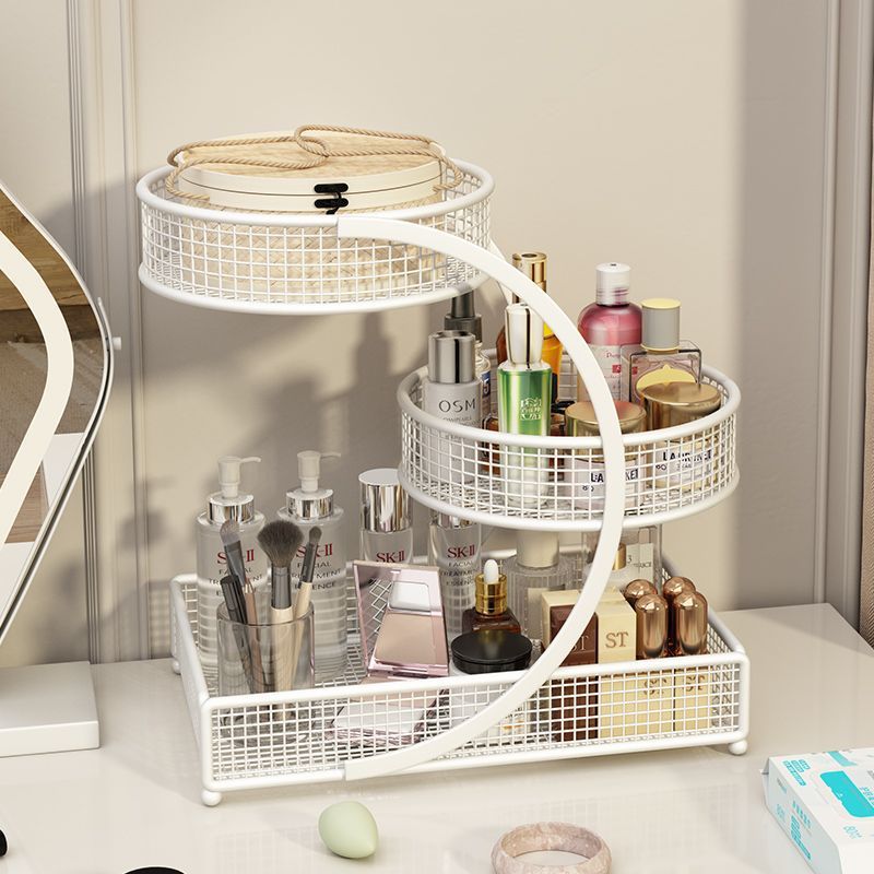 Caja de almacenamiento de cosméticos, tocador, lápiz labial, estante de almacenamiento de alto nivel para productos de cuidado de la piel, estante de acabado de tocador, estante de escritorio