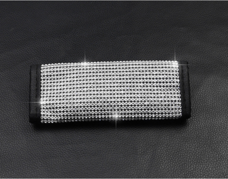 Car Interior Accessories Small Set with Rhinestones, Handbrake Cover, Gear Shift Cover, Seatbelt Shoulder Pad Decoration, Suitable for All Seasons, Summer, Women