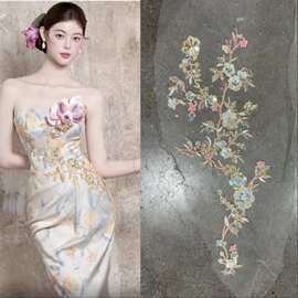 立体钉珠刺绣珠蕾丝贴花补丁装饰花朵 婚纱礼服服装DIY配件辅料