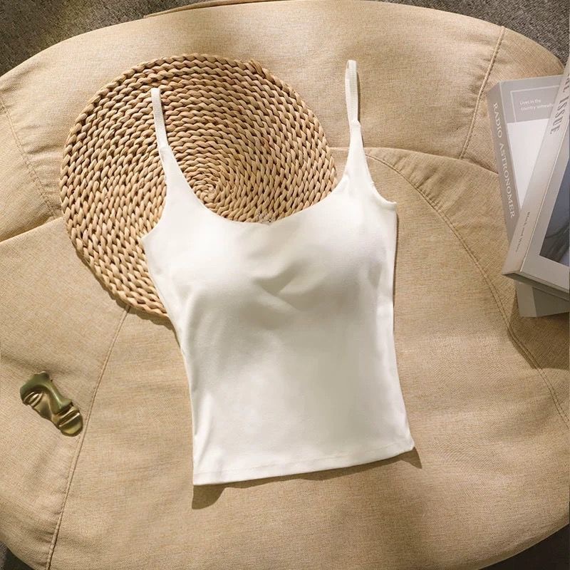 New American Style Lace Stitching Backless Sling with Chest Pad with Fixed Cup Chest Pad Slim Fit Top Women's Underwear