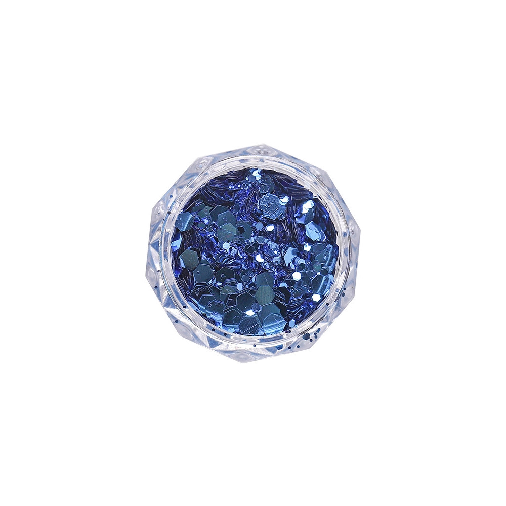 Lentejuelas grandes de estilo coreano manicura Klein Blue Net rojo estilo flash seis lados brillo joyas espejo gradiente 6 colores traje