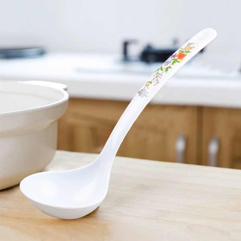Cute plastic ceramic tableware for home use, Japanese long spoon