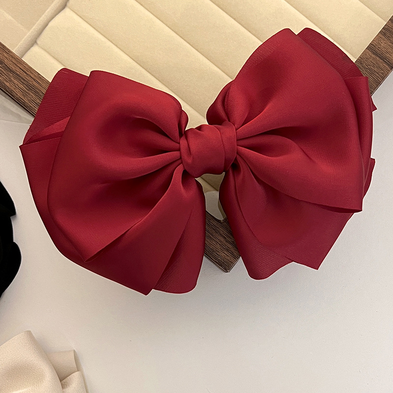 Sweet Solid Color Bow Knot Cloth Hair Clip 1 Piece display picture 3