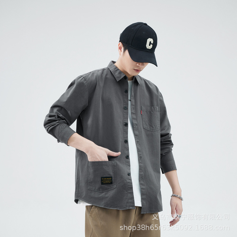 2024 primavera nueva camisa de algodón hombre de alto nivel de moda de negocios de manga larga ropa de moda puerto de moda para hombres